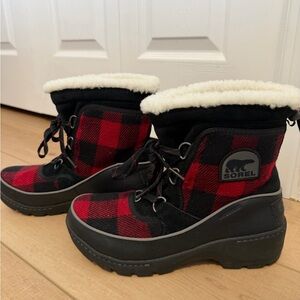 Sorel Red and Black Winter Boots